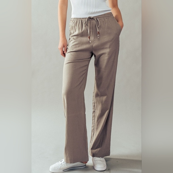 #28 SALE 🛑S, L CHIC & FABULOUS Linen Pants w/Drawstring - Picture 3 of 6